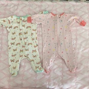 2 pair gerber baby pajamas, newborn